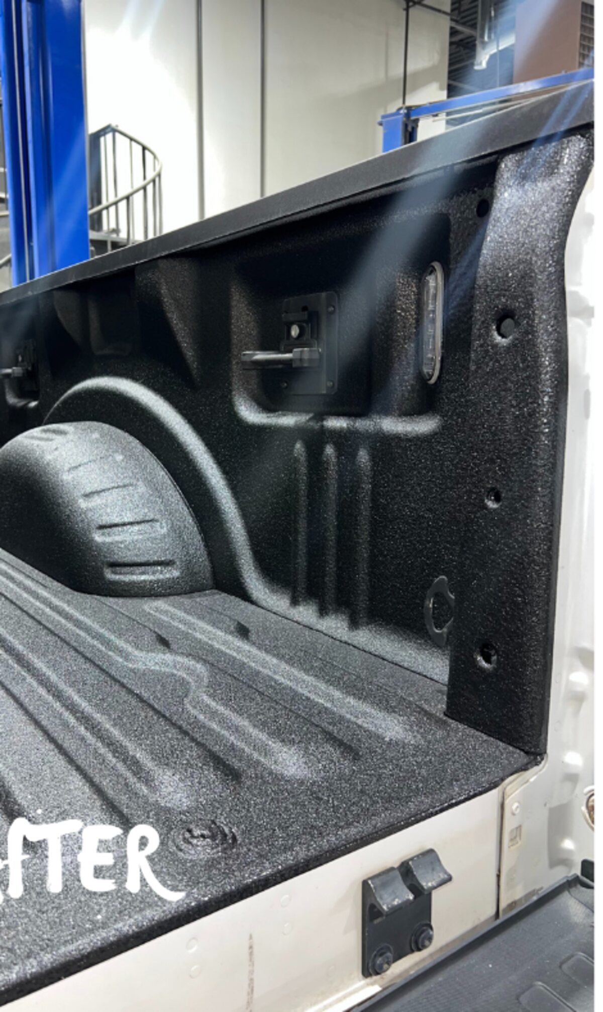 Spray-on bed liner after
